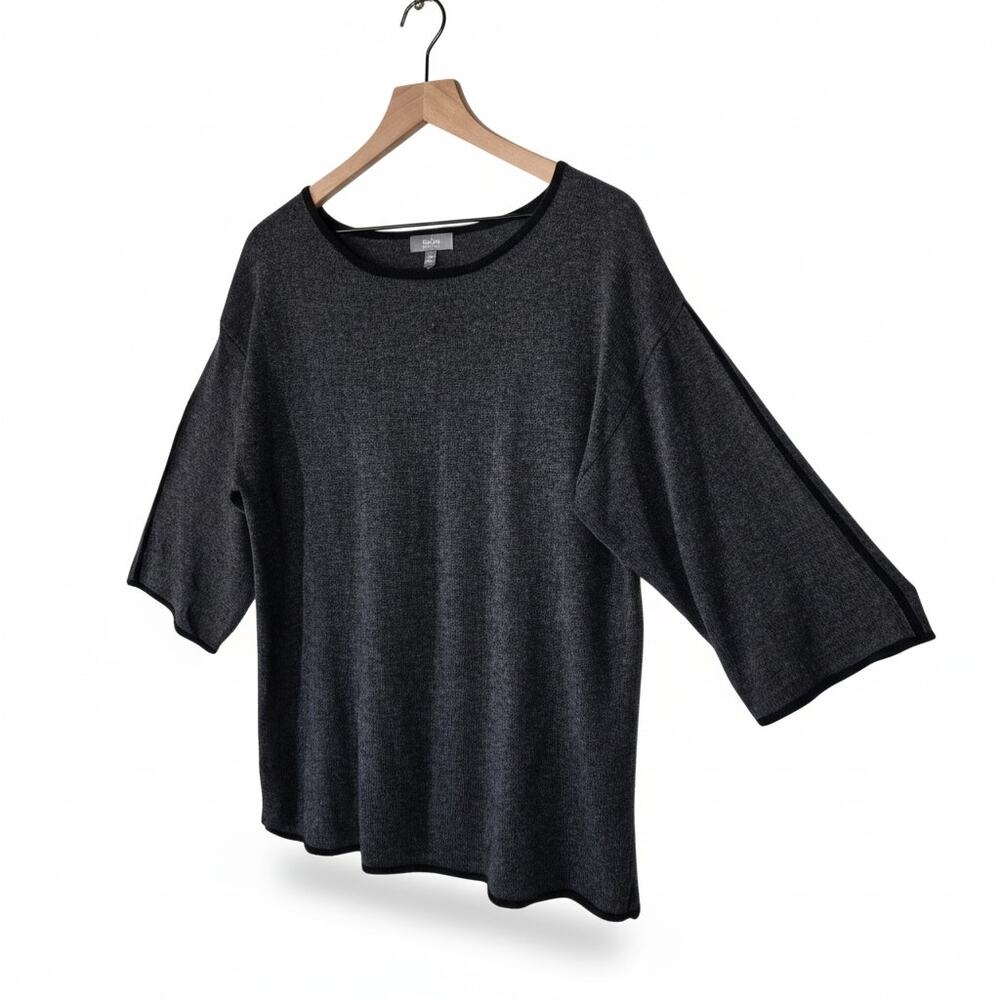 Neiman Marcus Exclusive Silk Cashmere Blend Sweater Gray Size Large